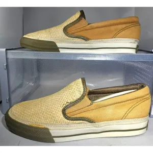 Converse Women's Slip On Low Brick Orange/Tan Canvas And Woven  Sneaker Size 7.5