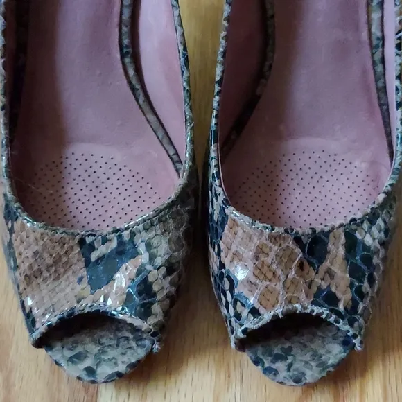 Corso Como Snakeskin Print Open Toed Heels Size 9