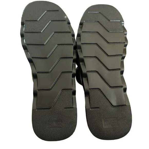 Cougar Julep Metallic Silver Leather Luxury Puffy Slide Sandal Open Toe   NEW 11