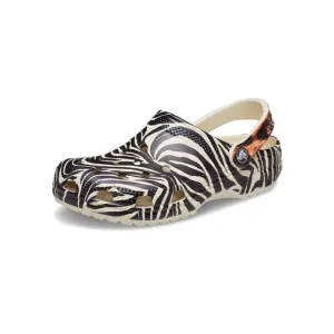 CROC CLASSIC ANIMAL REMIX CLOGS - ZEBRA/LEOPARD MEN 7/ WOMEN 9 (NEW)