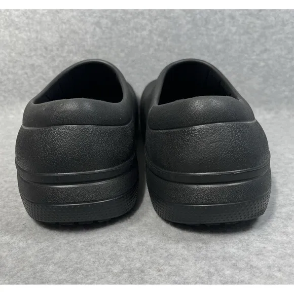Crocs Adult Men’s 11 Black On the Clock Clogs Slip Resistant Work Shoes Slip Ons
