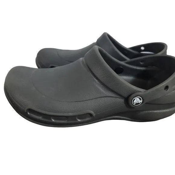 Crocs At Work Bistro Men Size 10 Gray Comfort Slip-Resistant Clogs 10075 ‎ W12