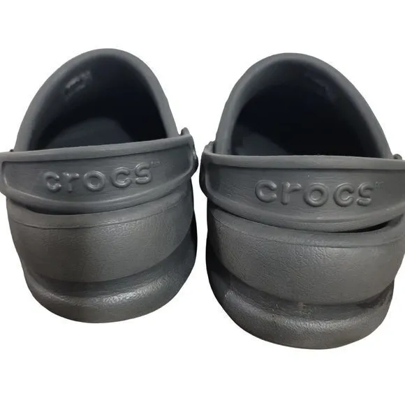 Crocs At Work Bistro Men Size 10 Gray Comfort Slip-Resistant Clogs 10075 ‎ W12
