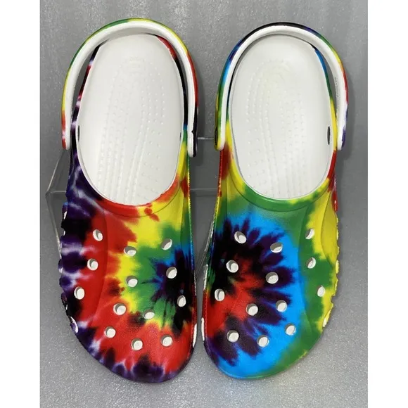 Crocs Baya Classic Tie Dye Graphic Clog Multi Color 206883-90H Men's Size 11 NEW