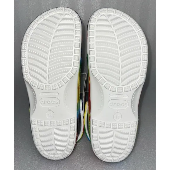 Crocs Baya Classic Tie Dye Graphic Clog Multi Color 206883-90H Men's Size 11 NEW