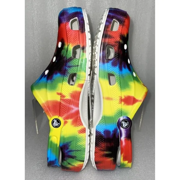 Crocs Baya Classic Tie Dye Graphic Clog Multi Color 206883-90H Men's Size 11 NEW