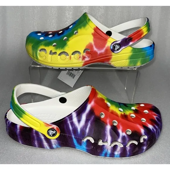 Crocs Baya Classic Tie Dye Graphic Clog Multi Color 206883-90H Men's Size 11 NEW