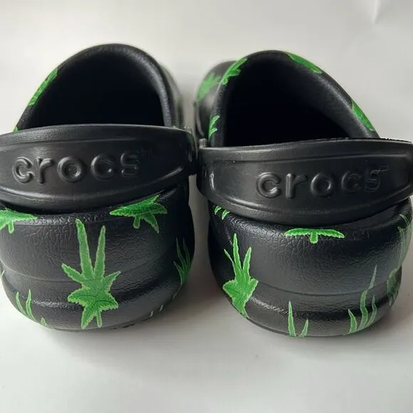 CROCS Bistro Graphic Clog Slip On Work Clogs Size Men’s 5 Women’s 7 Hemp Leaves