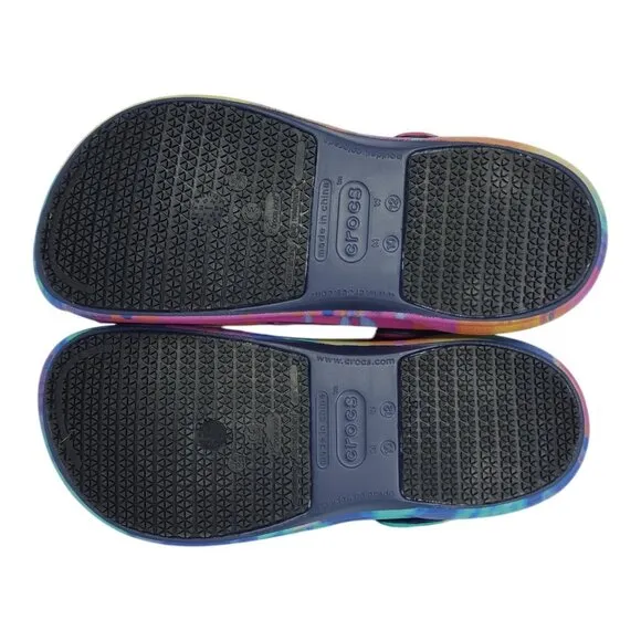 Crocs Bistro Graphic Clog Unisex M10 W12 Tie-Dye Slip-Resistant Work Shoes