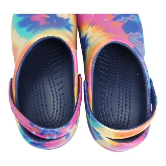 Crocs Bistro Graphic Clog Unisex M10 W12 Tie-Dye Slip-Resistant Work Shoes