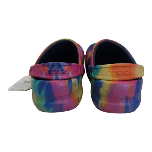 Crocs Bistro Graphic Clog Unisex M10 W12 Tie-Dye Slip-Resistant Work Shoes