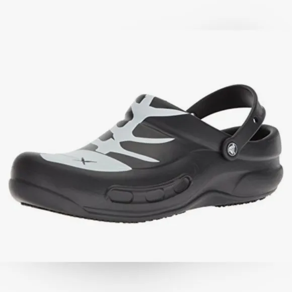 Crocs Bistro Graphic Work Big Fish Black And White Clogs Size 15M