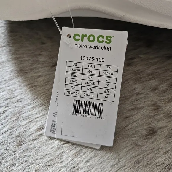 CROCS Bistro UNISEX Clogs Work Shoes In White Women's Size 10 (Men 8) NEW
