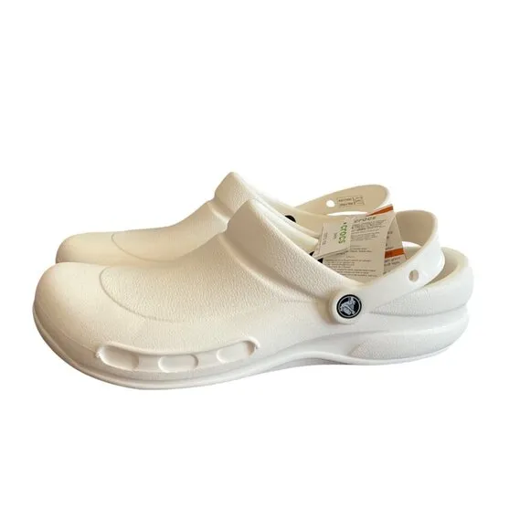 Crocs Bistro White Slip-Resistant Work Clogs M 11 Lightweight Non-Slip Shoes