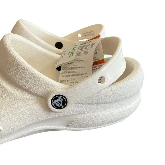 Crocs Bistro White Slip-Resistant Work Clogs M 11 Lightweight Non-Slip Shoes