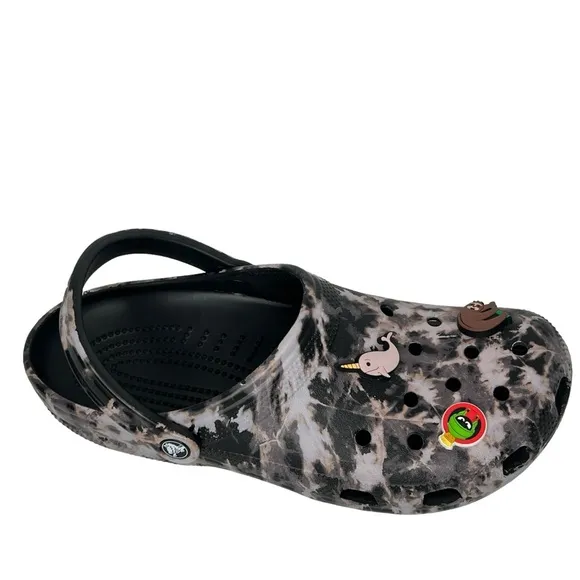 Crocs Classic Bleach Dye Slip On With Jibits Mules Clogs Size 10 (M) / 12 (W)