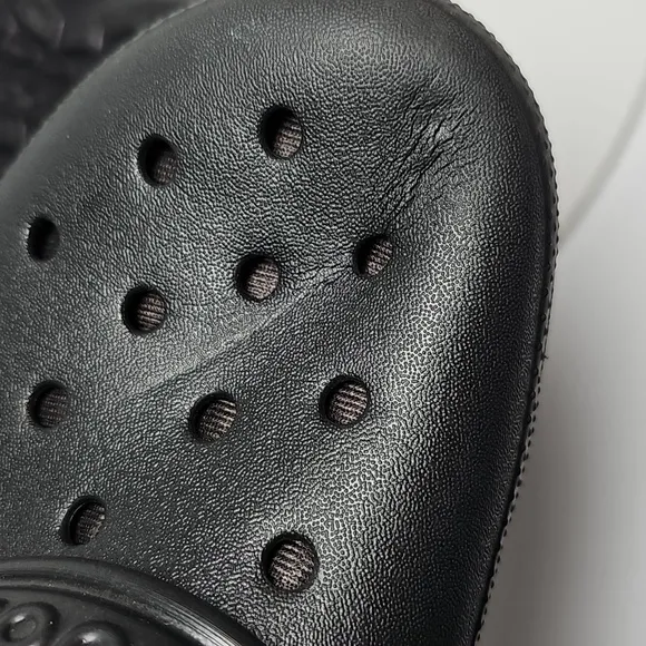 CROCS Classic Clog Shoes Slip-On Lined Faux Fur Croslite Lightweight Black J 3