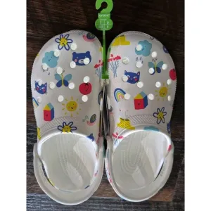 Crocs- Classic Doodle Print Junior/kids Size 4 New