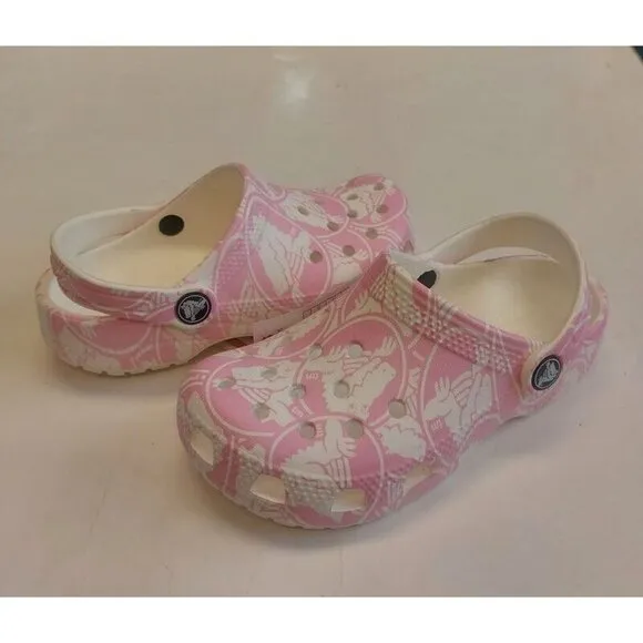 CROCS Classic Duke Print Clog Kids Size C12 Lightweight Slip On Shoes Kids Pink