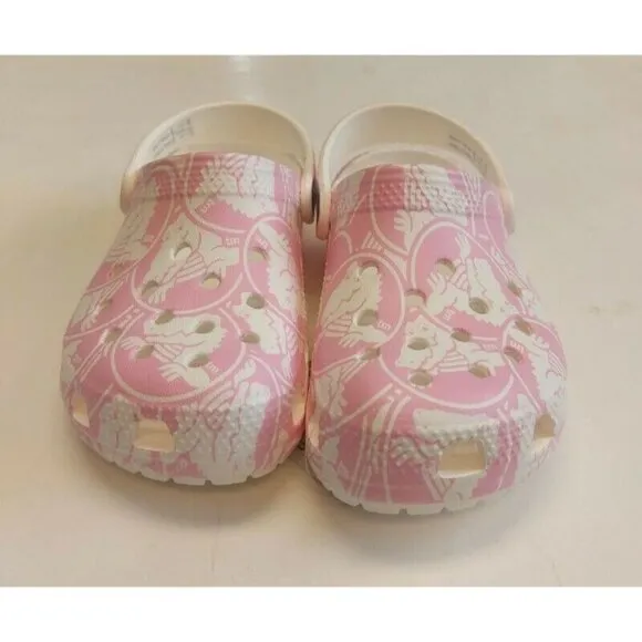 CROCS Classic Duke Print Clog Kids Size C12 Lightweight Slip On Shoes Kids Pink
