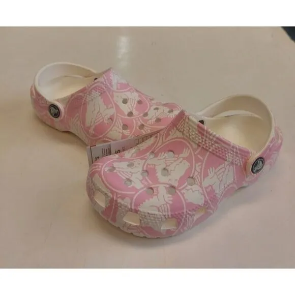 CROCS Classic Duke Print Clog Kids Size C12 Lightweight Slip On Shoes Kids Pink