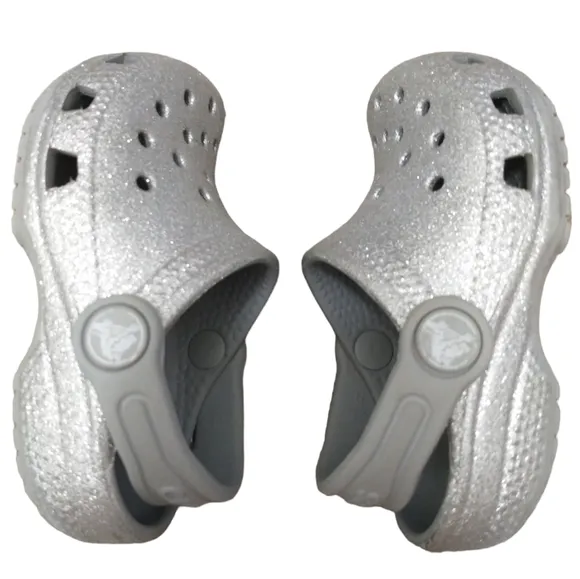 Crocs Classic Glitter Sliver Kid's Clogs
