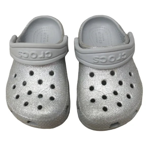 Crocs Classic Glitter Sliver Kid's Clogs