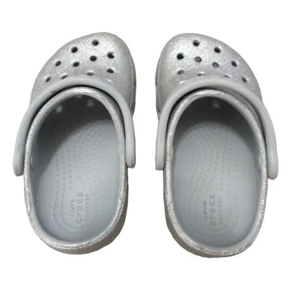 Crocs Classic Glitter Sliver Kid's Clogs