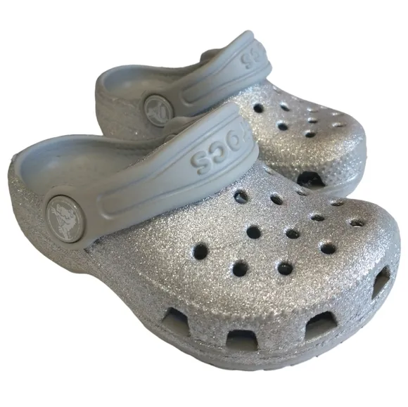 Crocs Classic Glitter Sliver Kid's Clogs