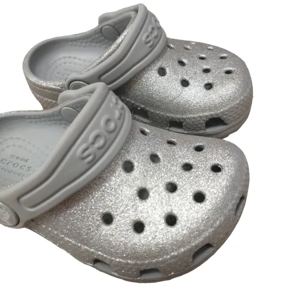 Crocs Classic Glitter Sliver Kid's Clogs