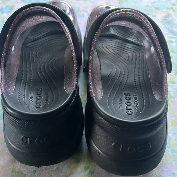 Crocs | Classic Translucent Glitter Bae Platform Clogs Pride Edition Sz 8