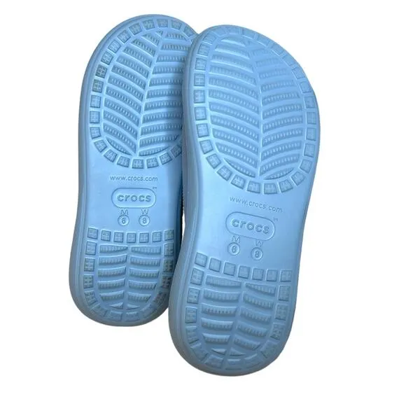 Crocs Crush Meta Pearl Blue Calcite platform comfort Slide open toe clogs M6W8