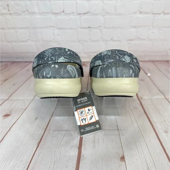 Crocs Disney Nightmare Before Christmas Gray Bistro Clogs M 6/W 8 (208843-100)