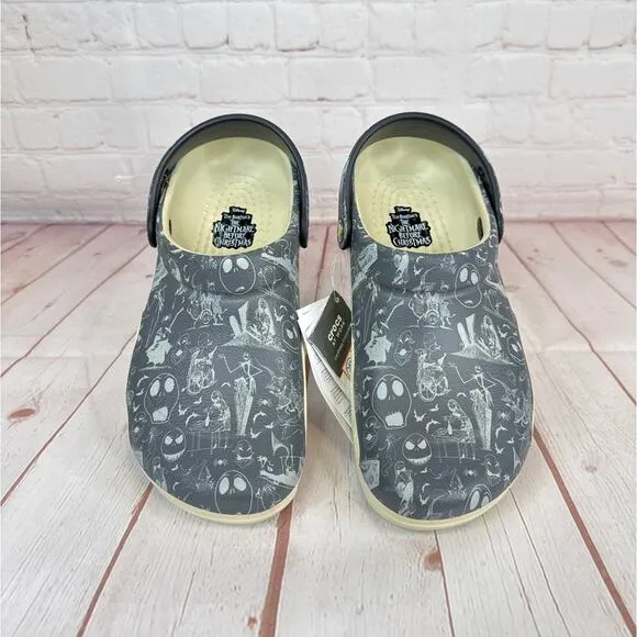Crocs Disney Nightmare Before Christmas Gray Bistro Clogs M 6/W 8 (208843-100)