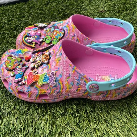 CROCS LISA FRANK Rainbow Unicorn Classic Clog PINK |Size 9