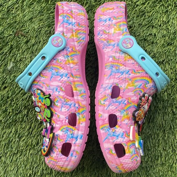 CROCS LISA FRANK Rainbow Unicorn Classic Clog PINK |Size 9