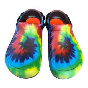 Crocs Lite Ride Mens's Clogs Rainbow Tie-Dye w/ adjustable Heel Strap Size M 11