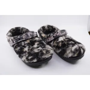 Crocs Men Sz 7/Women Sz 9 Fuzzy Leopard Lined Classic Clogs Pre-Owned EUC