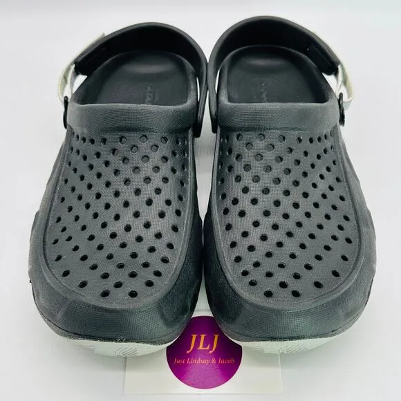Crocs Men's Swiftwater Deck Round Toe Slip On Clogs Black/Gray 203981 Size 7