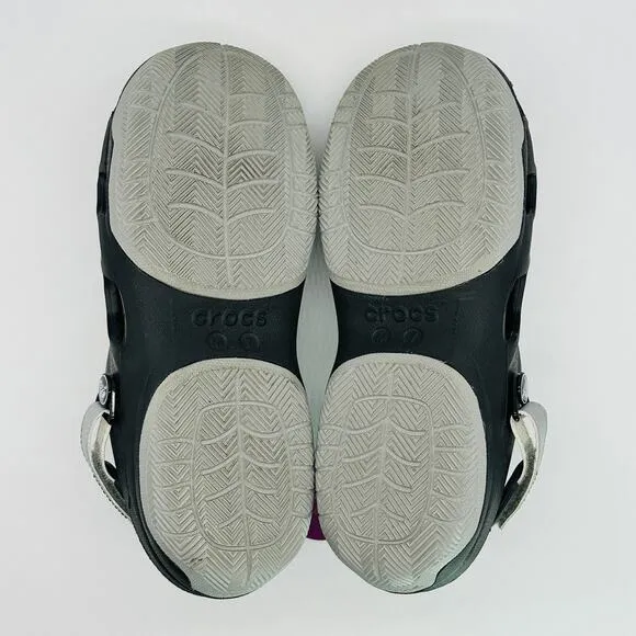 Crocs Men's Swiftwater Deck Round Toe Slip On Clogs Black/Gray 203981 Size 7