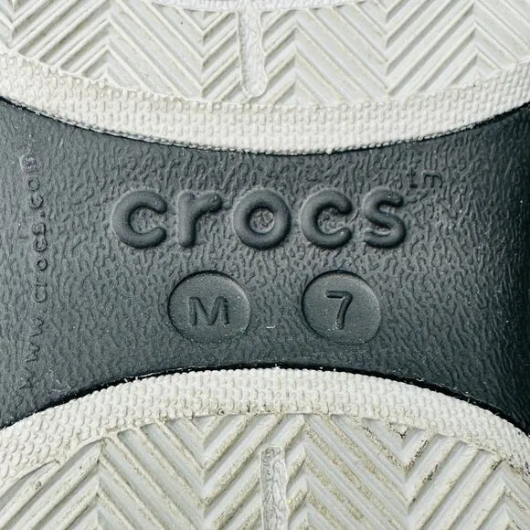 Crocs Men's Swiftwater Deck Round Toe Slip On Clogs Black/Gray 203981 Size 7