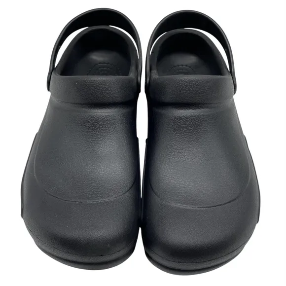 Crocs Mens Work Bistro Clogs Sz 12 Black Flat Comfortable Lightweight Cushioned