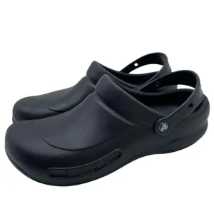 Crocs Mens Work Bistro Clogs Sz 12 Black Flat Comfortable Lightweight Cushioned