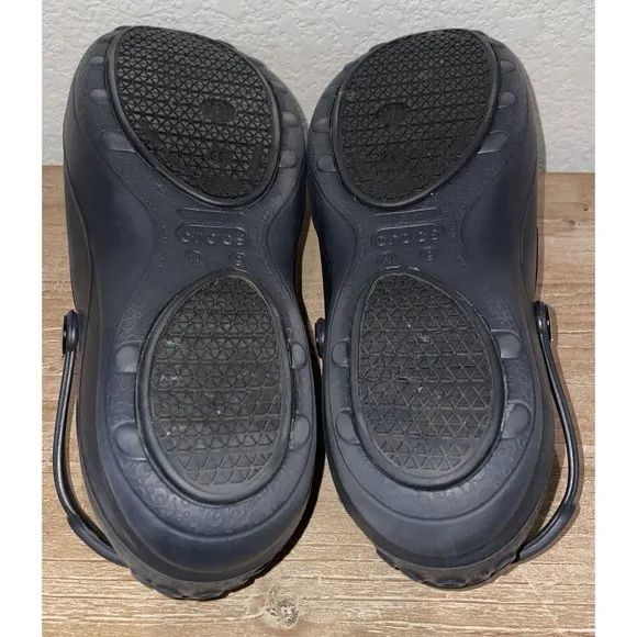 Crocs Mercy Womens Rubber Slip On Slip Resistant Nursing Work Clogs Size 9 Black
