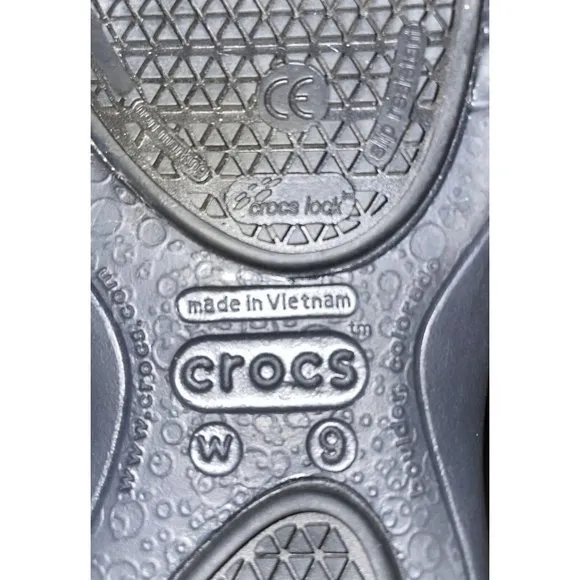 Crocs Mercy Womens Rubber Slip On Slip Resistant Nursing Work Clogs Size 9 Black