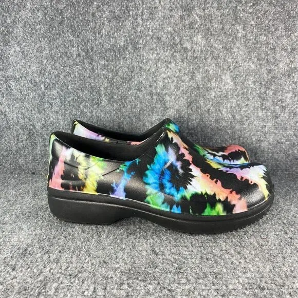 Crocs Neria Pro Work Clogs Shoes Womens 8 Tie Dye Slip Resistant Career Comfort