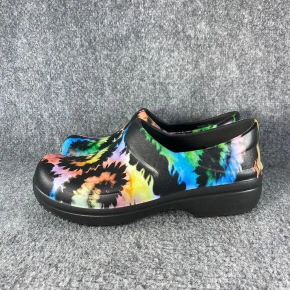 Crocs Neria Pro Work Clogs Shoes Womens 8 Tie Dye Slip Resistant Career Comfort
