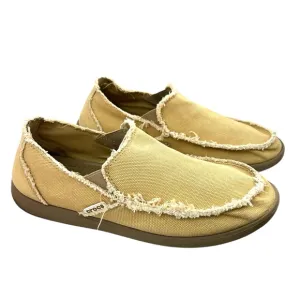 CROCS Santa Cruz Mens 11 Tan Canvas Slip On Loafer EUC