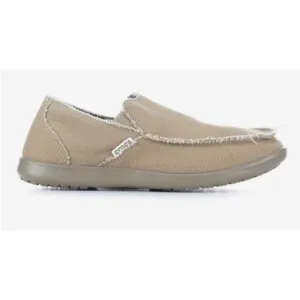 Crocs Santa Cruz Slip On Canvas Loafer Comfort Casual Shoe Mens 7 Women 9 Khaki