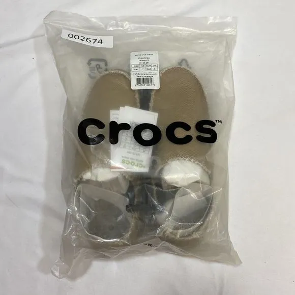 Crocs Santa Cruz Slip On Canvas Loafer Comfort Casual Shoe Mens 7 Women 9 Khaki